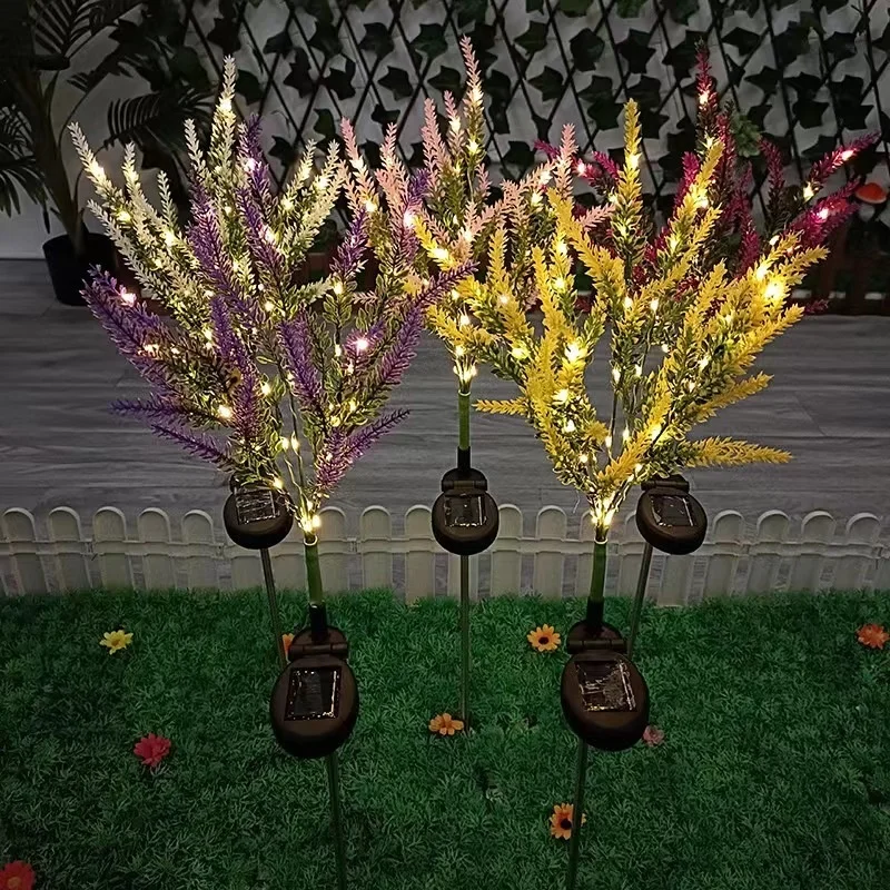 SM221448 Pack of 2 Plastic ABS+PP Lavender Flower Solar Stake Lights