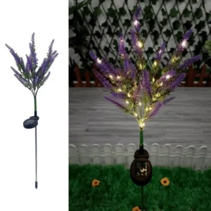 SM221448 Pack of 2 Plastic ABS+PP Lavender Flower Solar Stake Lights_4