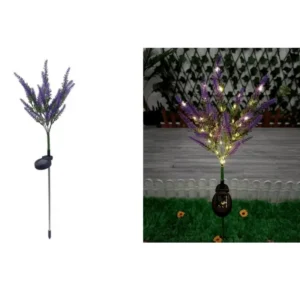 SM221448 Pack of 2 Plastic ABS+PP Lavender Flower Solar Stake Lights_5