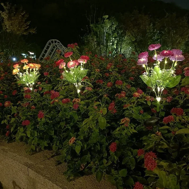 SM221451 ABS Plastic Snow Flower Lotus Solar Stake Light