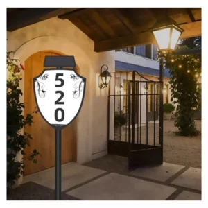 SM221459 ABS Plastic Solar House Number Wall Light_2