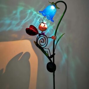sm221465 pp plastic decorative solar flower stake light