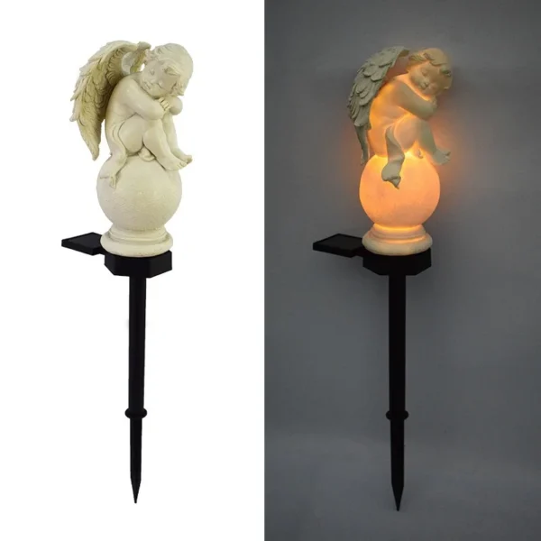 SM221474 Solar Angel Stake Light Resin Statue