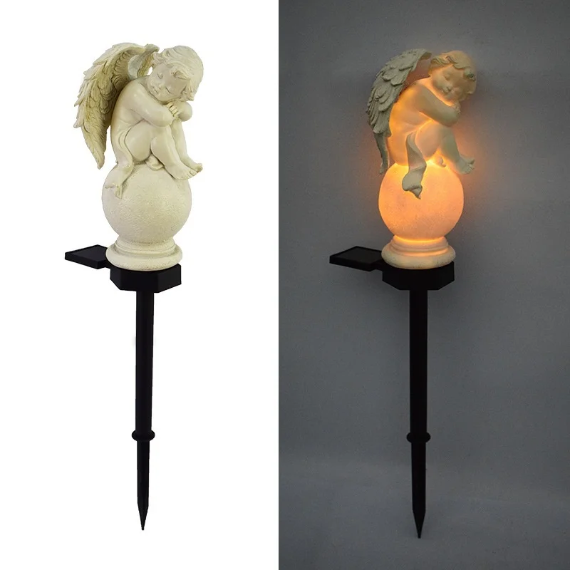 SM221474 Solar Angel Stake Light Resin Statue