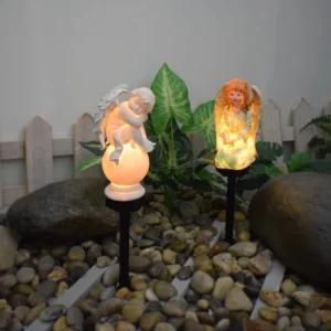 SM221474 Solar Angel Stake Light Resin Statue_3