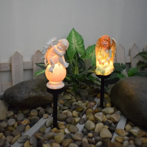 SM221474 Solar Angel Stake Light Resin Statue_3