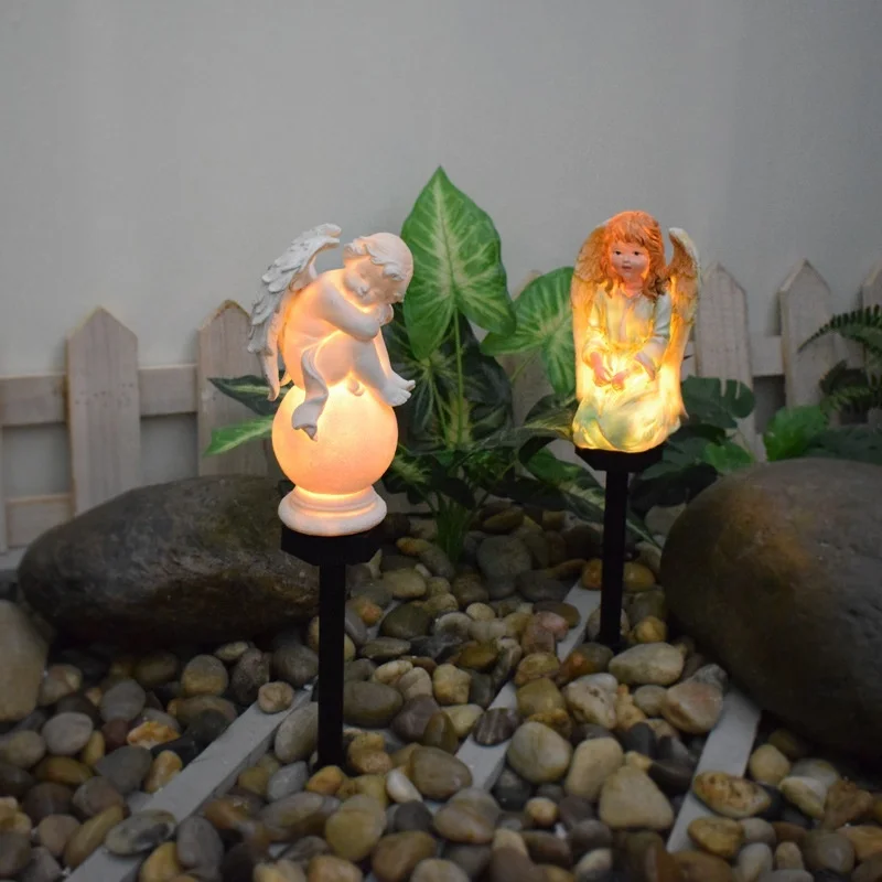 SM221474 Solar Angel Stake Light Resin Statue_3