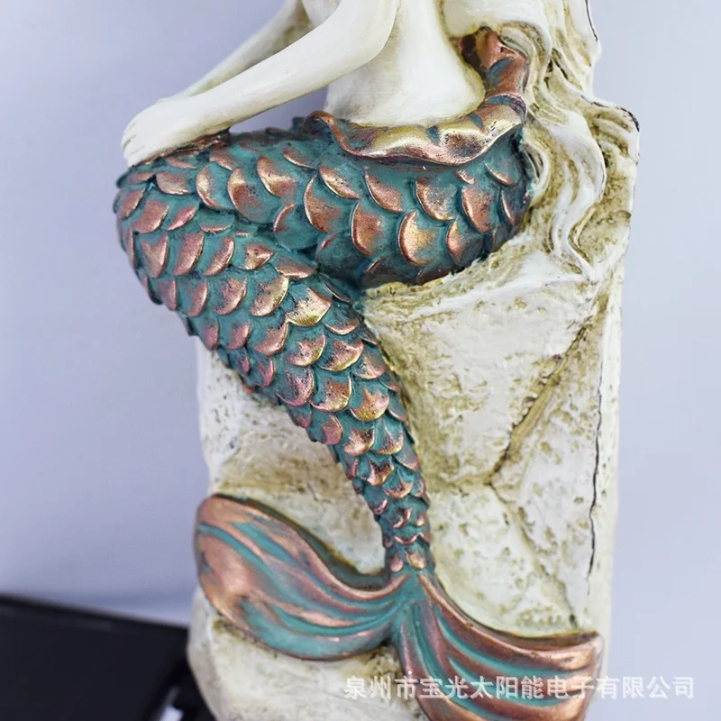 SM221476 Solar Mermaid Stake Light Resin Statue_3
