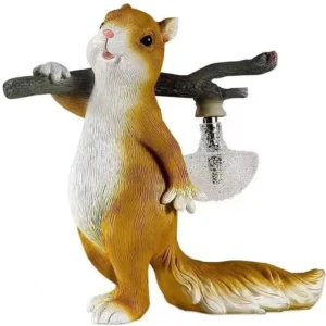 SM221503 Plastic PP Squirrel Carrying Mushroom Solar Clip Light Animal