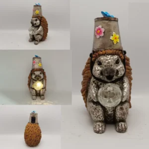 SM221512 Solar LED Resin Hedgehog Statue Freestanding Animal Light