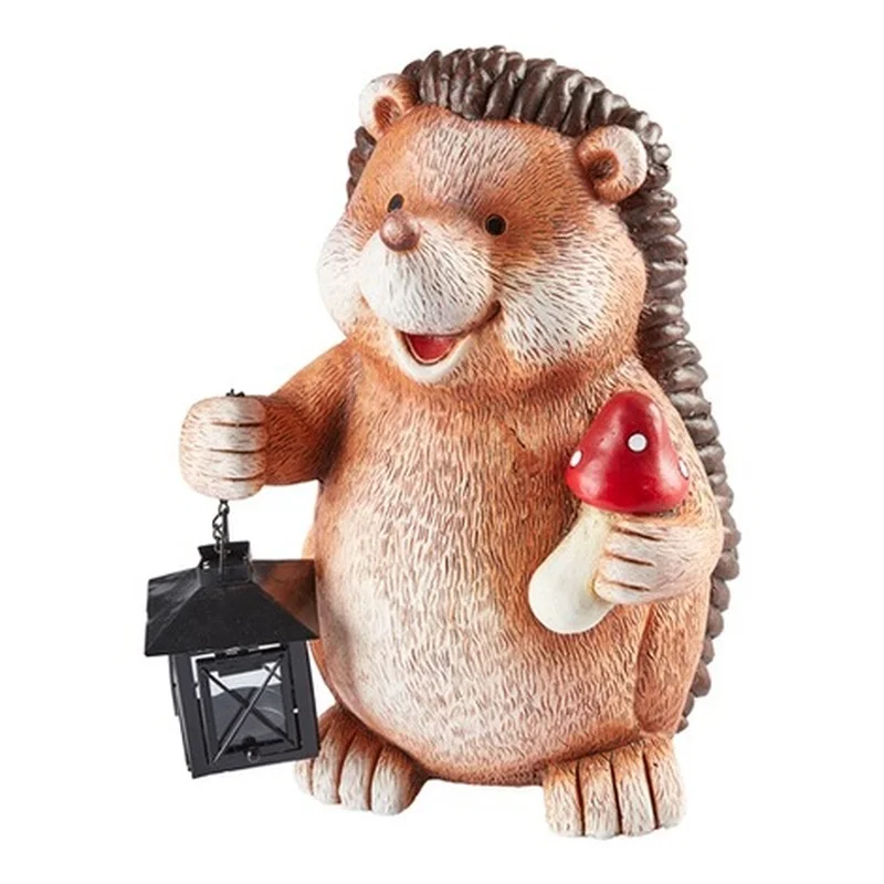 SM221522 Solar Hedgehog Resin Statue with Hanging Lantern Light_2