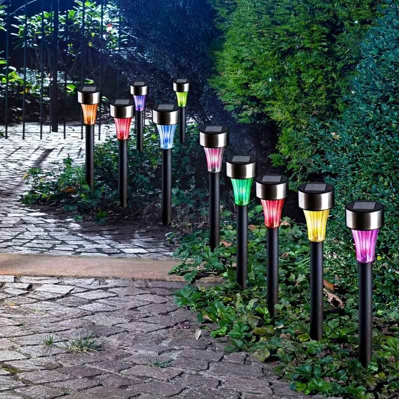 SM221532 Pack of 10 Plastic PP Color-Changing Solar Stake Lantern Lights_2