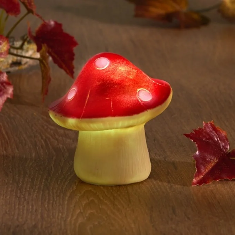 SM221538 Mushroom Resin Statue Solar Freestanding Light_2