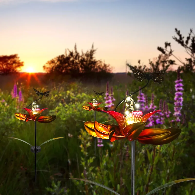 SM221565 Solar Flower Stake Light & Metal Iron Spinner_8