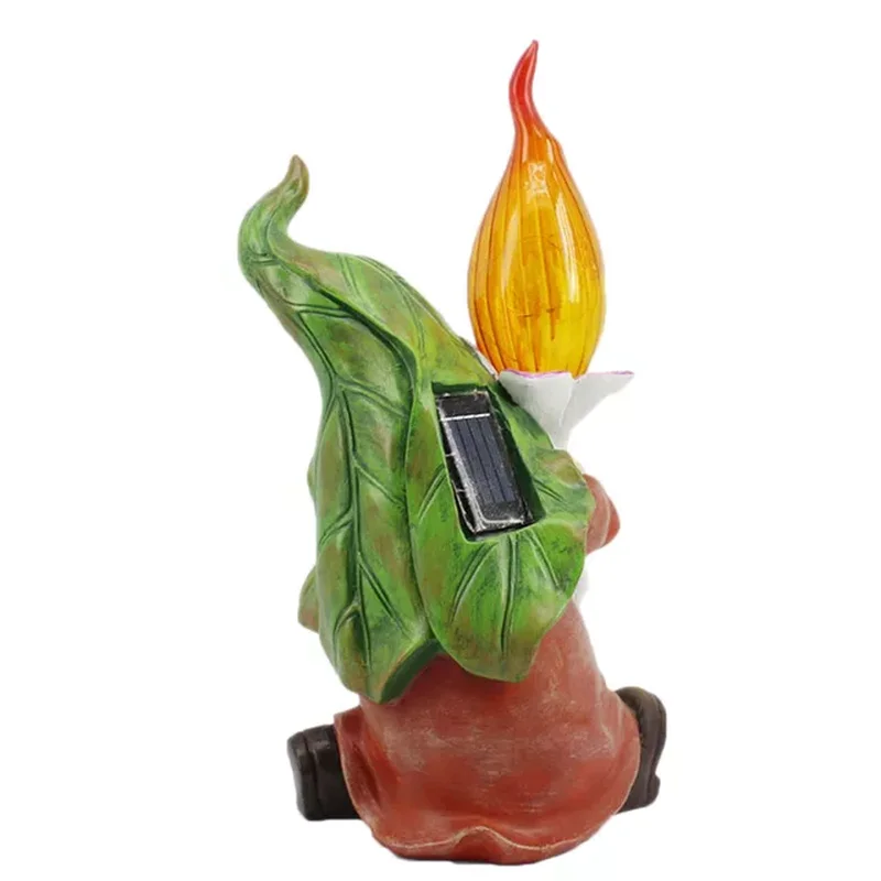 SM221568 Solar Resin Gnome Figurine Statue with Freestanding Light Decoration_2