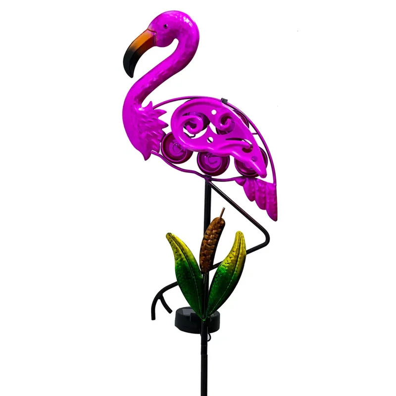 SM221572 Solar Flamingo Metal Iron Animal Stake Light_13