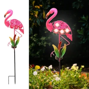 SM221572 Solar Flamingo Metal Iron Animal Stake Light_14