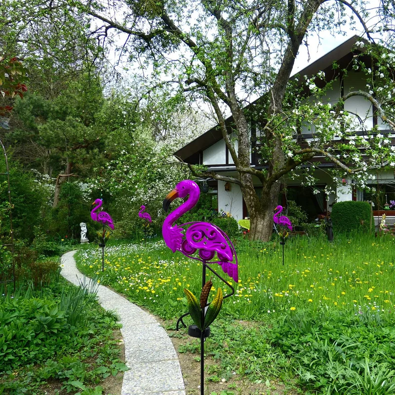 SM221572 Solar Flamingo Metal Iron Animal Stake Light_16