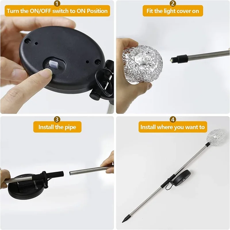 SM221626 Plastic PP Solar Landscape Stake Lights with Globe Leaf, Pack of 2_2