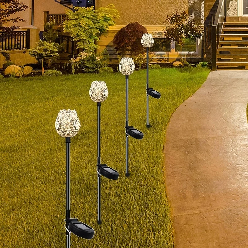 SM221626 Plastic PP Solar Landscape Stake Lights with Globe Leaf, Pack of 2_3