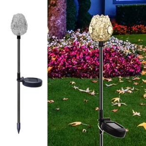 SM221626 Plastic PP Solar Landscape Stake Lights with Globe Leaf, Pack of 2_5