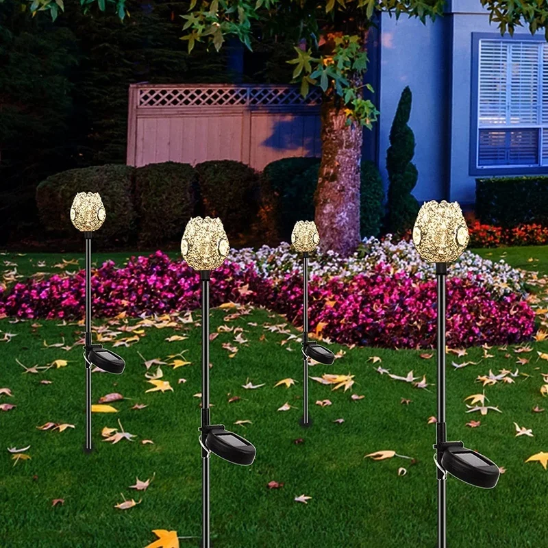 SM221626 Plastic PP Solar Landscape Stake Lights with Globe Leaf, Pack of 2_6