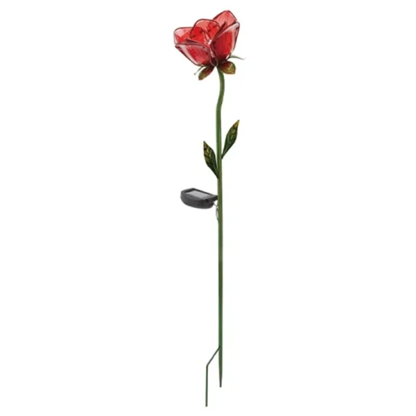 SM221629 PP Plastic Solar Rose Flower Stake Light