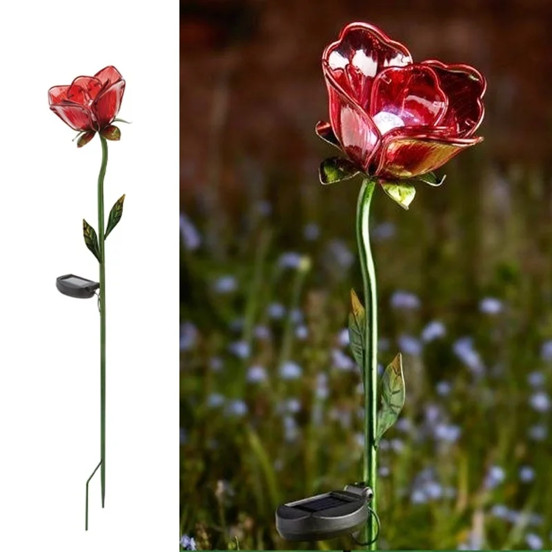 SM221629 PP Plastic Solar Rose Flower Stake Light_2