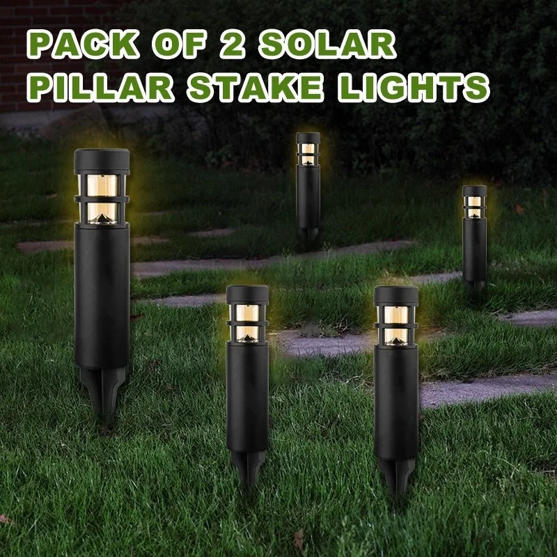 SM221650 Pack of 2 Plastic PP Solar Pillar Stake Lights_10