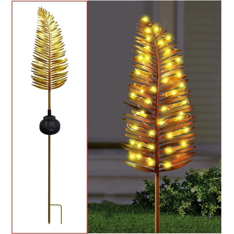 SM221654 48LED Metal Iron Leaf Solar Stake Light_2