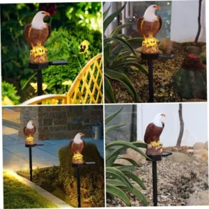 SM22511 Solar Eagle Bird Resin Statue Garden Stake Light