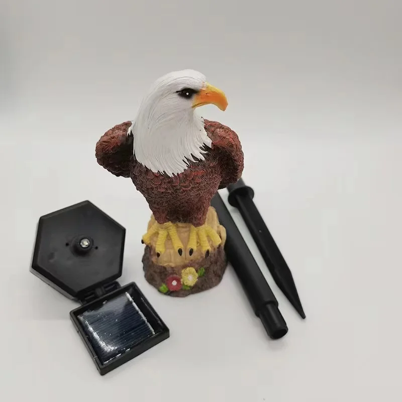 SM22511 Solar Eagle Bird Resin Statue Garden Stake Light_6