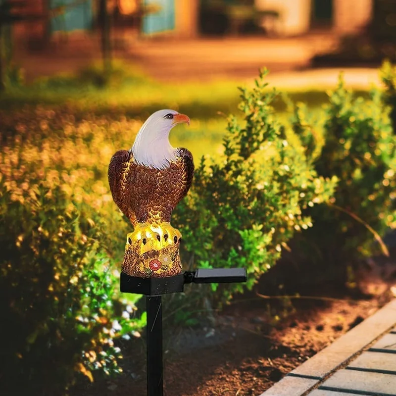 SM22511 Solar Eagle Bird Resin Statue Garden Stake Light_7