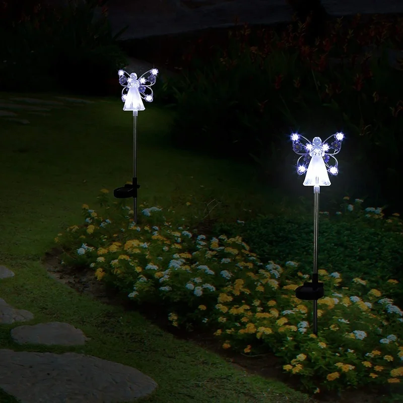 SM22512 Set of 2 Glass Solar Angel Garden Stake Lights_2