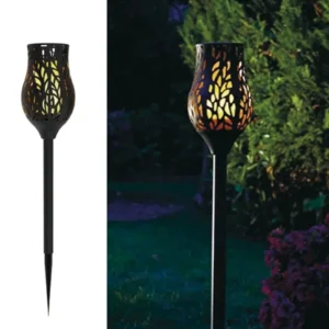 SM22525 Set of 3 ABS Plastic Tulip Flower Solar Flame Stake Lights