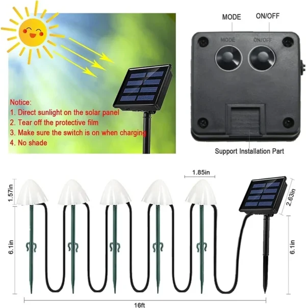SM22528 20LED PP Plastic Mushroom Solar String Light_6