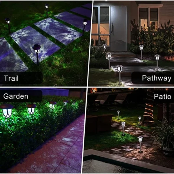 SM22529 Set of 10 ABS Plastic Solar Pathway Stake Light Lanterns