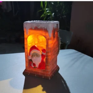 SM22546 Santa Claus Resin Statue Christmas Decoration with Solar Lights, Freestanding Light_3