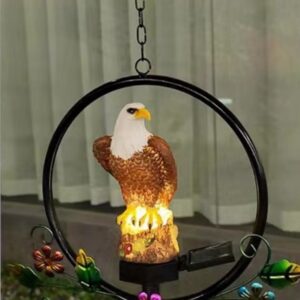 sm22547 resin eagle bird solar powered freestanding night light