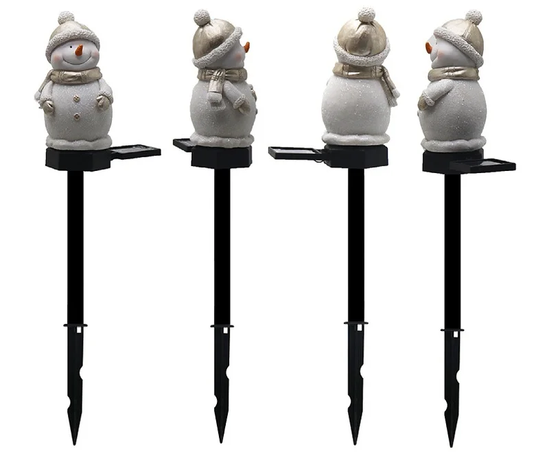 SM22548 Solar Snowman Stake Light with Resin Statue_2