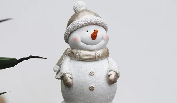 SM22548 Solar Snowman Stake Light with Resin Statue_5