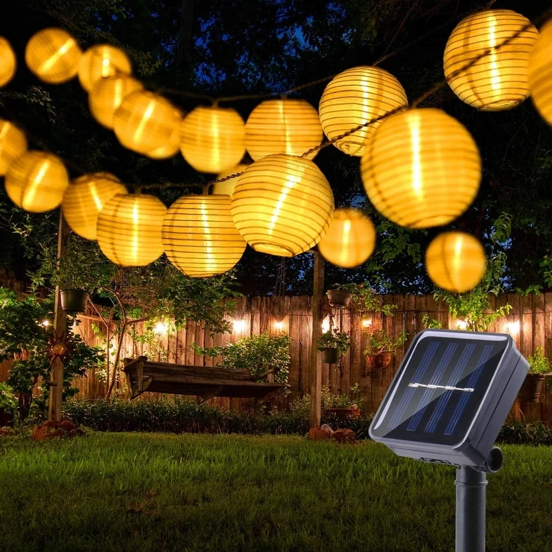 SM22576 PP Plastic 30LED Solar Hanging Lantern String Light_1