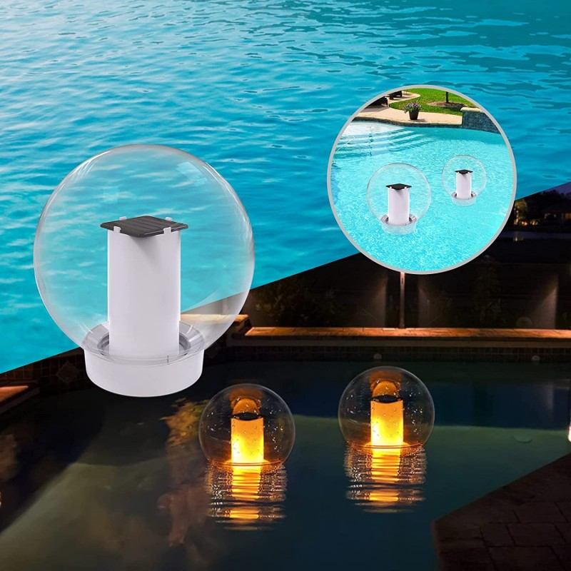 sm22587 abs plastic floating solar flame globe