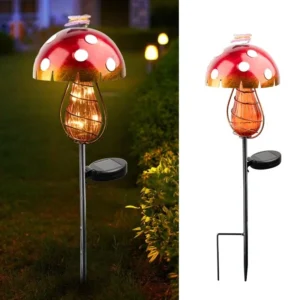 SM22599 Metal Iron Mushroom Solar Stake Light_1