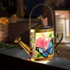 SM22600 Metal Iron Solar Hanging Watering Can Light