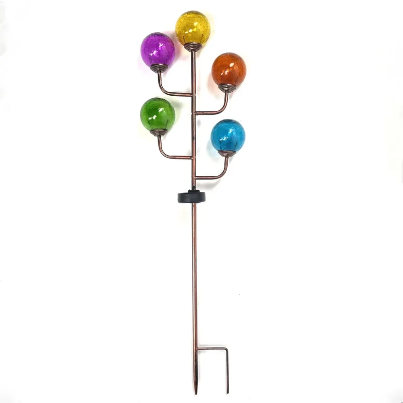 SM22607 Glass Solar Globe Stake Light with Metal Iron
