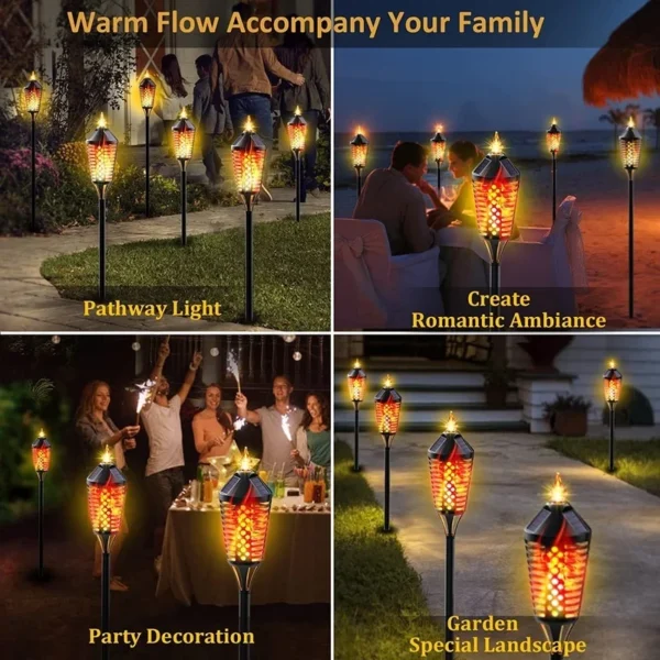 SM22674 Set of 2 ABS Plastic Flickering Dancing Flame Solar Pathway Stake Lights_2