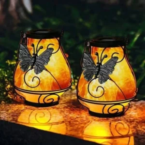 SM22718 Plastic PP Butterfly Animal Hanging Solar Flame Light_3