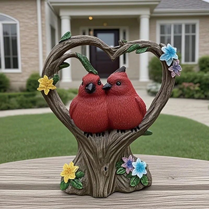 SM22730 Bird-Shaped Resin Statue Solar LED Freestanding Animal Light