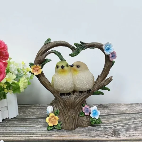 SM22730 Bird-Shaped Resin Statue Solar LED Freestanding Animal Light_2